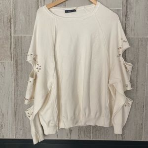 Zara crew neck sweatshirt with cutout sleeves